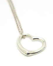 Tiffany & Co. Open Heart Pendant Silver 925 Necklace 40cm 16''