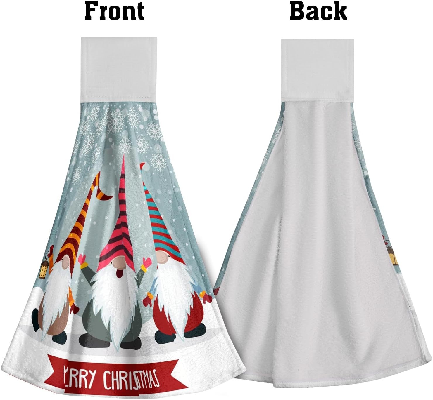 Giwawa Xmas Gnome Kitchen Hanging Towel Set of 2 Merry 12x17inch, 