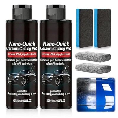 2 PCS Quick Effect Coating Agent, Nano-Quick Ceramic Coating Pro, 