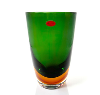 V RAR! 20. Jahrhundert Murano Sommerso Unterwasser Grün Bernstein Freiform Vase 4 4 kg