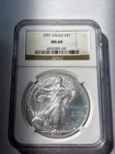 2001 American Silver Eagle NGC MS69 Brown Label