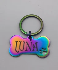 Pet Id tag / Name Tag with Phone # or Address on Back Message Name and Phone#