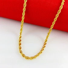 VFK Men's 14K Gold-Filled 24-Inch 3Mm Rope Chain – Classic Timeless Jewelry