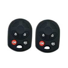 2Pcs 4 Buttons Silicone Remote Smart Key Fob Cover Case Protector 2pcs Black