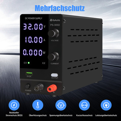 DC Netzgerät 0-30V 10A/6A Labornetzgerät Labornetzteil Regelbares Schaltnetzte