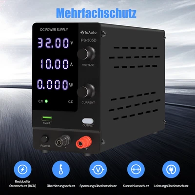 DC Netzgerät 0-30V 10A/6A Labornetzgerät Labornetzteil Regelbares Schaltnetzte - Bild 1 von 4