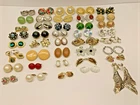 Lot of 40 Vintage Clip-on Earrings Variety of Styles Colors Costume Jewelry FUN