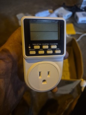 Techbee Indoor Digital Infinite Repeat Cycle Intermittent Outlet Timer Plug 