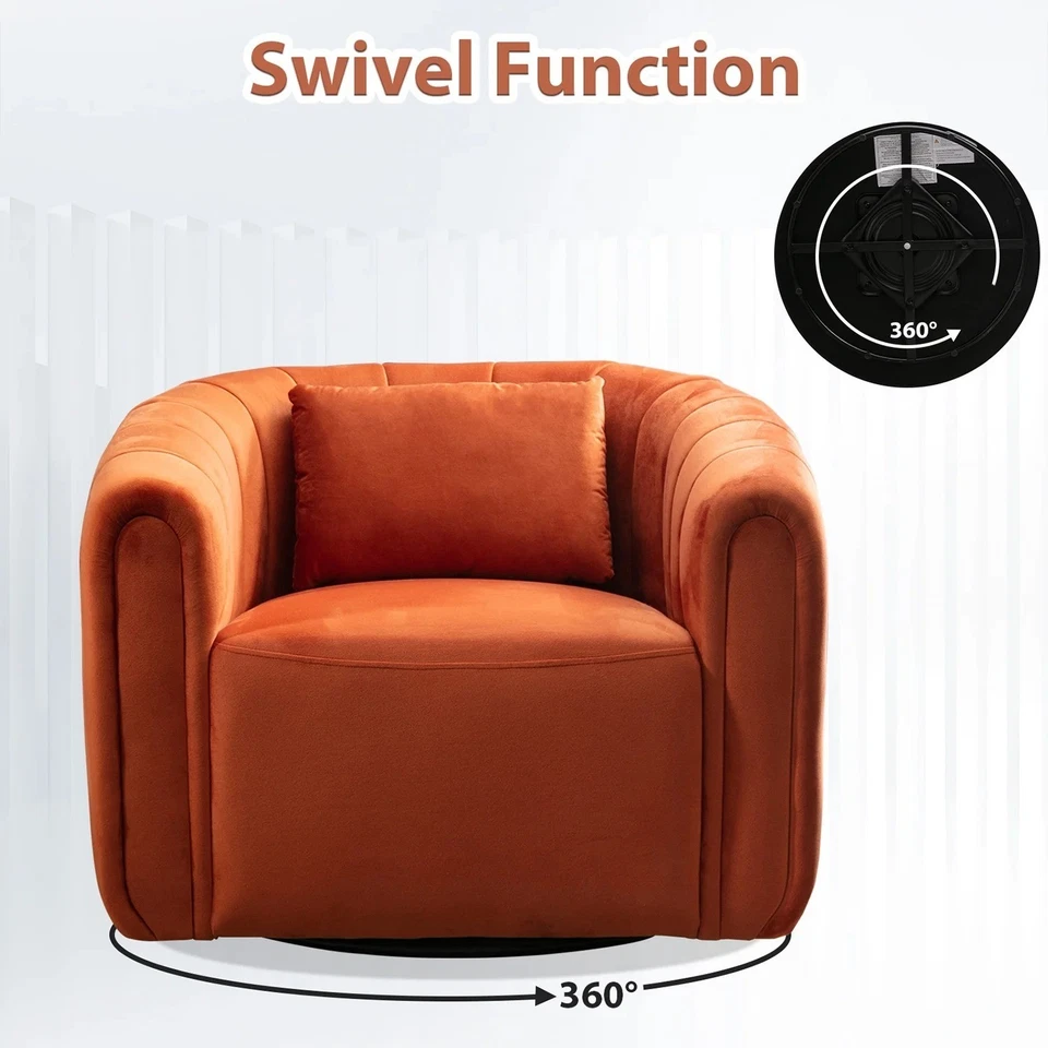 Bonzy Home Juego de 2 Sillas Giratorias con Almohadas Lumbares, Moderno Acento Terciopelo Chai Foto 4 de 4