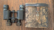 Antique 1920s Megaphos Paris Stereo Prism Binoculars with Case, Bifocal Intact!