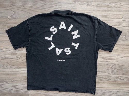 Allsaints Tierra Oversized Crew Neck Logo T-Shirt Herren Gr. (L) Jet Black
