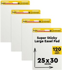 Post-it Super Sticky Easel Pad, 25x30 in, White, 30 Sheets, 4 Pads