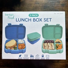 Bentgo Fresh Lunch Box Containers, 2-pack, Blue & Green • New in Box