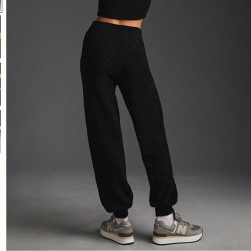 Daily Practice by Anthropologie Women's Snuggle Fuzzy Black joggers Size Small - Picture 3 of 12