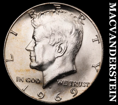 1969-D Silver Kennedy Half Dollar - Choice Gem Brilliant Unc  Lustrous  #G9225