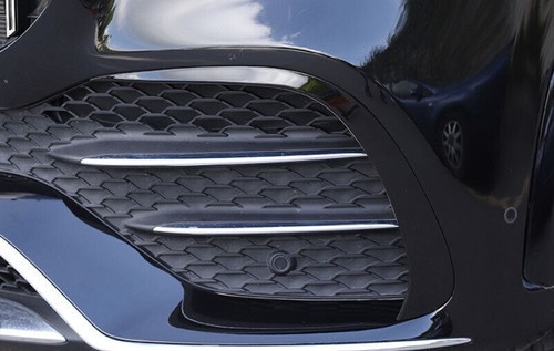 For Benz GLE 2020-2023 Glossy Black Blade Front Fog Light Eyelid Molding Trim 2X - Picture 7 of 8