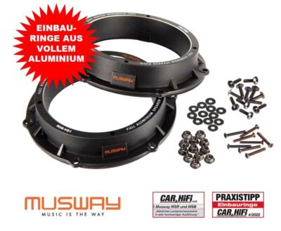 Aluminium Speaker Adapter Mounting Rings Compatible with VW Touran 1T 2003 ->