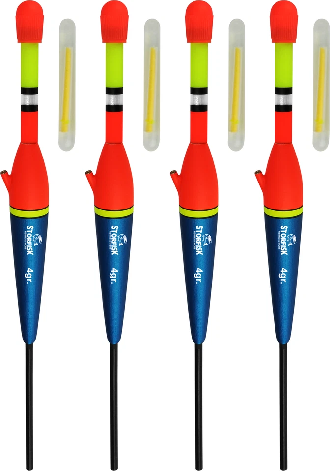 Angel Posen Knicklichter Durchlaufpose Forellen Aal Zander Hecht als 4er Set