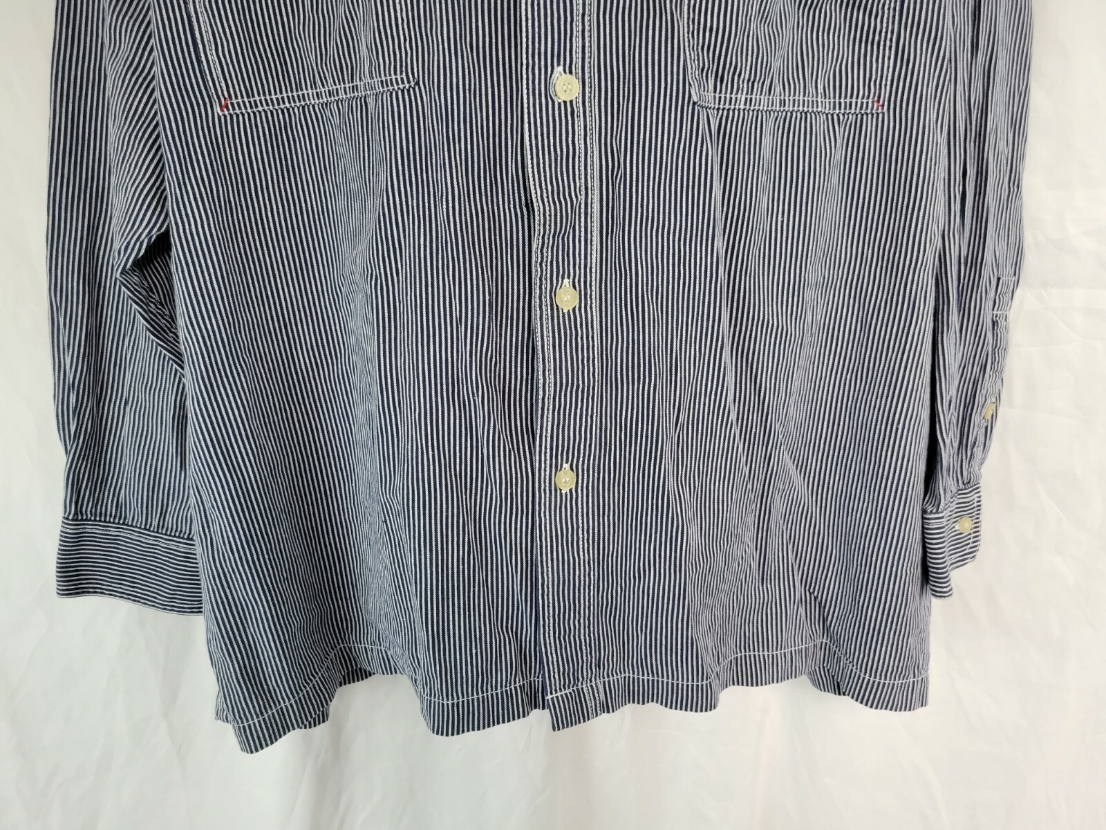 Bugle Boy Long Sleeve Button Down Engineer Stripe… - image 5