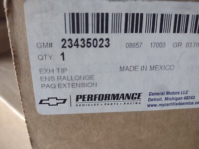 NEW OEM GM Polished Chrome 3'' Exhaust Tip 23435023 Silverado Sierra 6.2L 2014-18