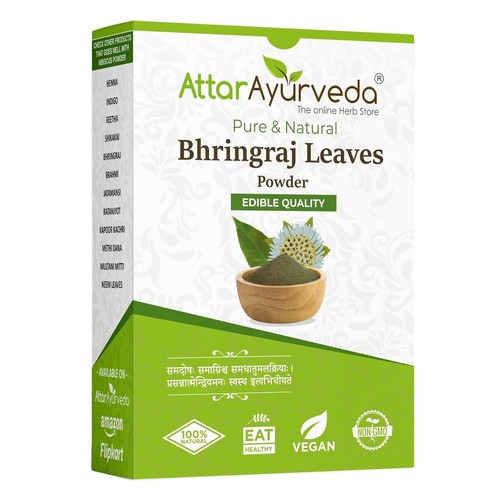 Attar Ayurveda Natural Bhringraj Powder Hair Mask for Hair Growth 100gm Pack - 第 1/7 張圖片