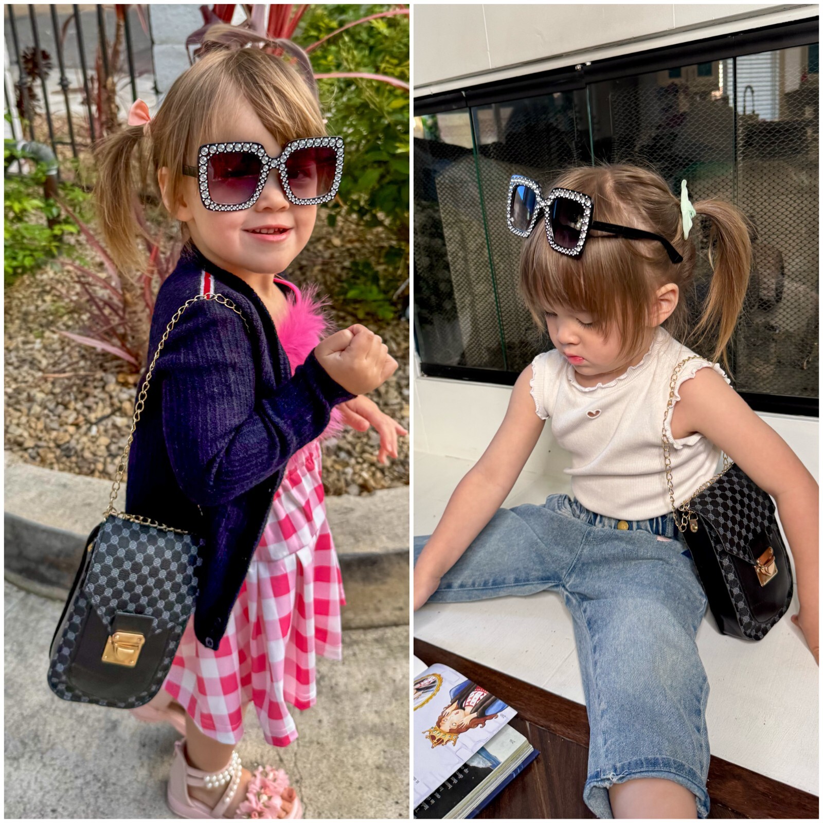 Kids Purse with Sunglasses & Gift Box Girls Purse for 3 4 5 6 7 8 Year Old