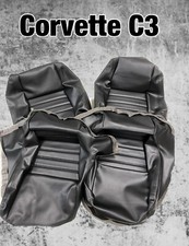 1979-1982 Corvette Seats Cover 4 Pcs Total Black