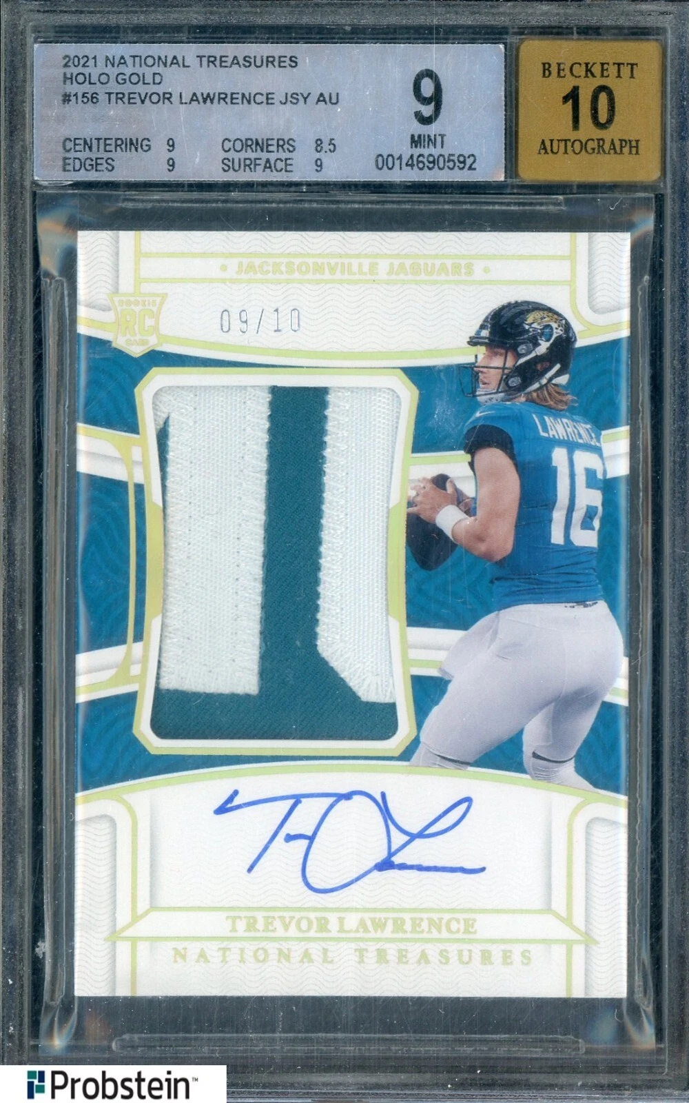 Trevor Lawrence Panini National Treasures Franchise Treasures Memorabilia #TL Holo Gold