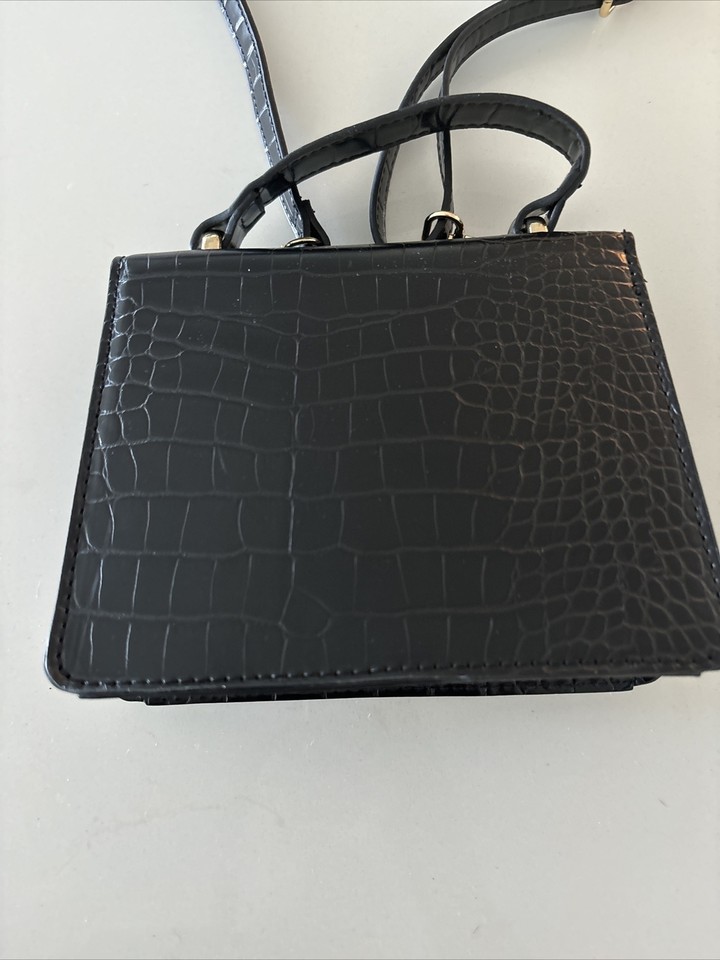 ASOS Faux Crocodile Crossbody Mini Bag Black eBay