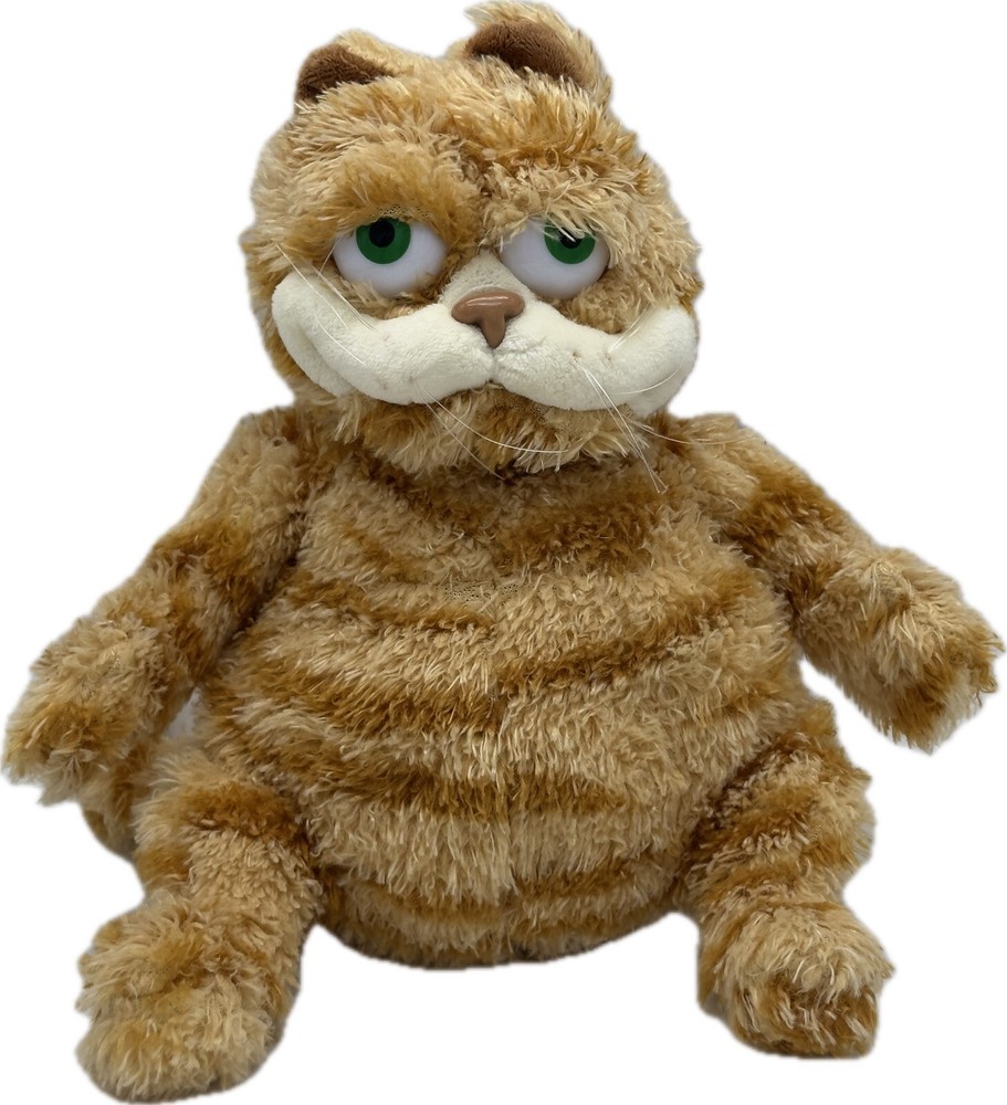 Fei Mao Orange Tabby Cat Plush with Striped Whiskers Green Eyes 10 Inch Funny Ugly Cute