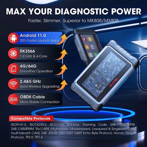 2024 Autel MaxiCOM MK808S Bidirectional Car Diagnostic Scanner Tool K*y Coding - Picture 8 of 14