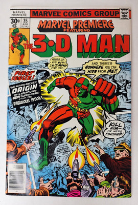 Marvel Premiere Featuring 3D Man #35 (1977 Marvel Comics) Newsstand