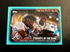2024 Topps Series 1 - Checklist Aqua #70 Ronald Acuña Jr., Ozzie Albies