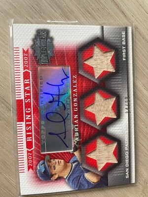Six different Topps  Rising Stars  autograph relic cards from 2006/2007