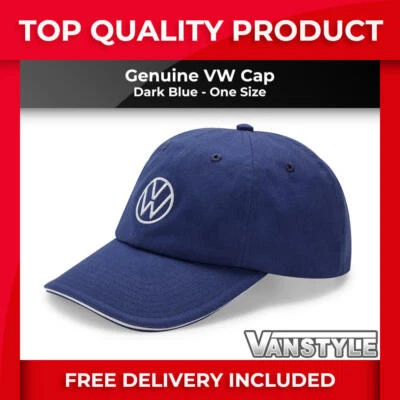 UNIVERSAL FIT ONE SIZE GENUINE VW OE DARK BLUE CAP BASEBALL HAT HEAD WEAR GIFT