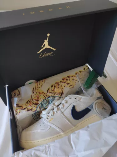 DZ4864-100 Union x Nike Air Jordan AJKO 1 Low SP Sail Leather White Navy Size10M