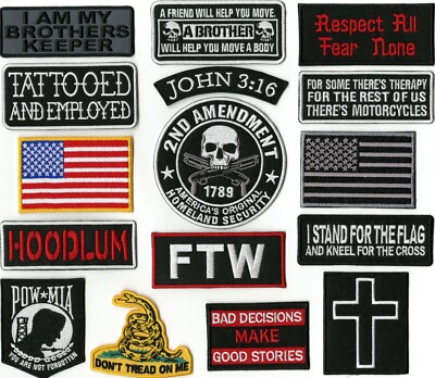16pc. POW MIA | Dont Tread On Me | FTW | US Flag | Hoodlum | Cross | John 3:16