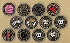 Lot of 12 WSOP Poker Chip Card Guard Protector Coin 24 Kt Gold WSOP
