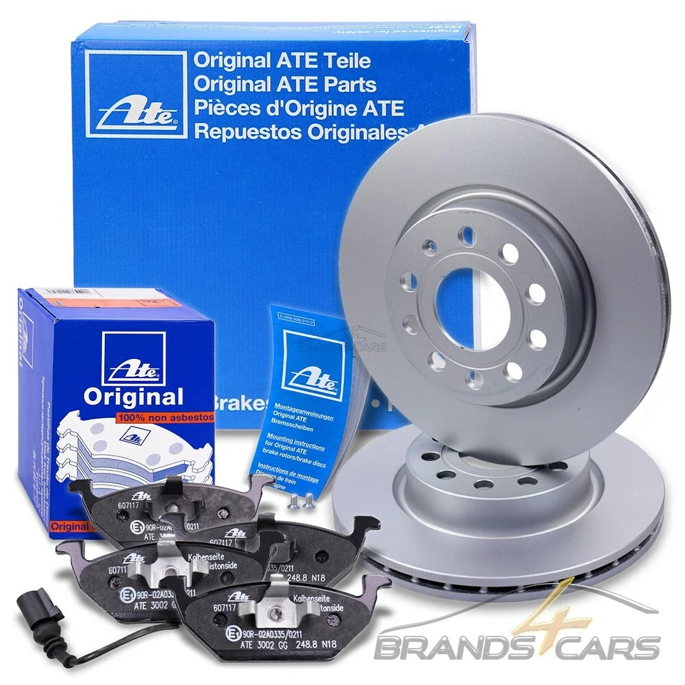ATE BREMSSCHEIBEN +BELÄGE VORNE FÜR AUDI A3 8P SEAT LEON 1P SKODA VW GOLF 5 6