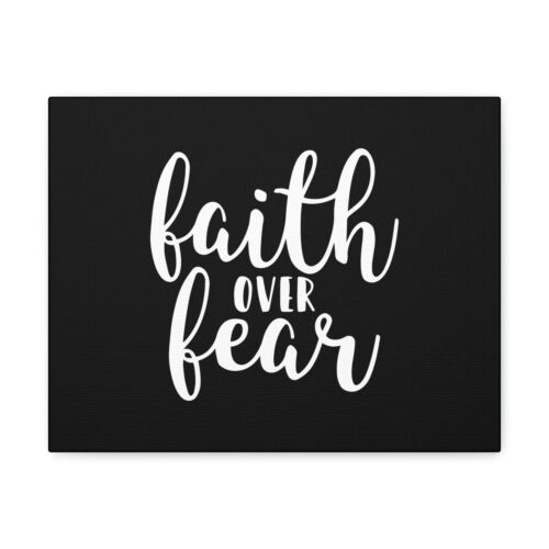 Faith Over Fear Mark 4:40 Black And White Christian Wall Art Bib