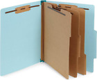 Light Blue Classification Folders, 3 Dividers, Letter Size with 2 Inch Tyvek Exp