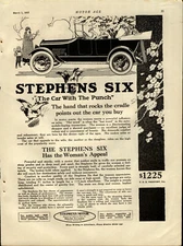 1917 Stephens Motor Cars Ad: "The Car with the Punch" - Moline Plow Co. Illinois
