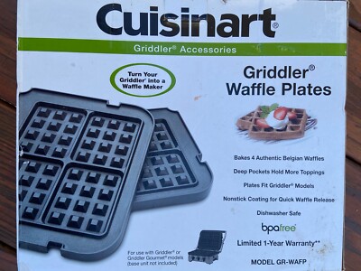 Cuisinart Griddler Waffle Plates Black For Gr-4n Griddler GR- WAFP