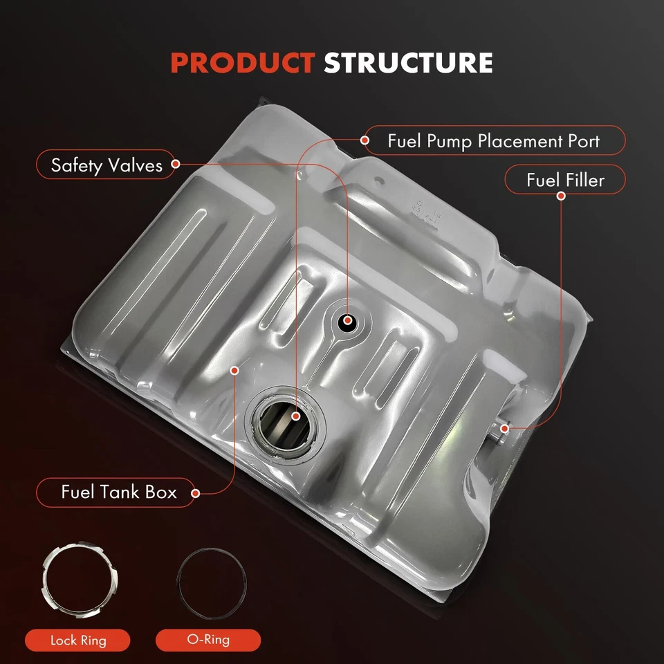 Топливный бак 19 галлонов для Ford F-150 F-250 F-350 1985-1986 задняя ось серебристый - Изображение 2 из 4