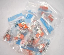 Lot of 20 Quest Technology Keystone Jacks CAT6 Slim Style 90° 8P8C Orange