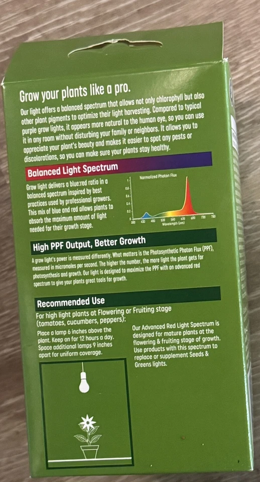 Brand New GE Grow Light -LED 9W -Balanced Light Spectrum PPF 16 Bulb - A19 - Image 3 of 4