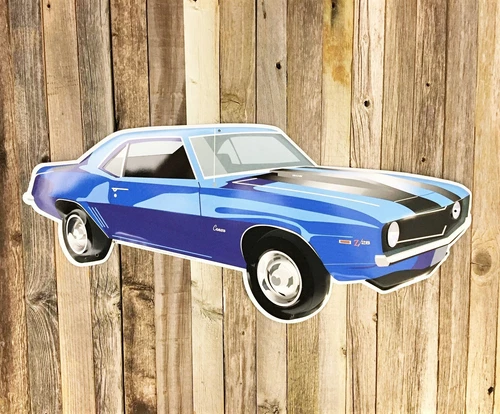 Chevrolet Chevy Camaro 1969 Diecut Metal Tin Sign 22" Vintage Garage New