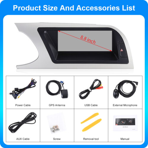 Für Audi A4/B8/S4/S5 2009-2012 8.8"Autoradio CarPlay SWC Wifi GPS Android14 64GB - Bild 7 von 19