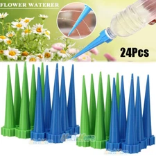 24x Automatic Garden Cone Bottle Irrigation Watering Spike Plant Flower Waterers
