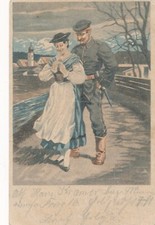 AK Soldat mit M&auml;dchen am kennenlernen Militaria (14609)